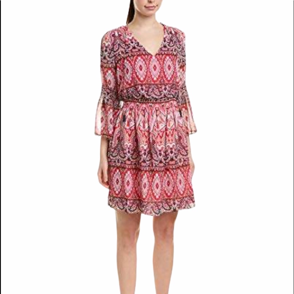 Vince Camuto Vibrant Red and Pink Mini Dress